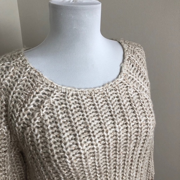 Anthropologie open knit Sweater Sunstitch S Sequin Pullover Open Knit - Picture 6 of 11